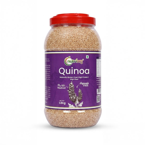 Nutriorg Organic Quinoa 1800g | High Protein & High Fiber | Naturally Gluten-Free | Complete Plant-Based Superfood