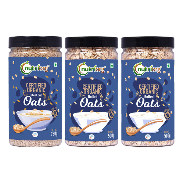 Rolled & Steelcut Oats(Combo of 3)